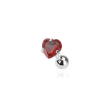 Red Heart Gem Cartilage Piercing