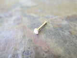 White Opal Nose Bone or L-Bend (Gold)