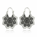 Boho Mandala Earrings (Silver)