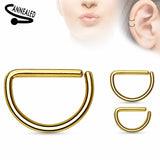 D Ring Hoop for Piercings (Gold)