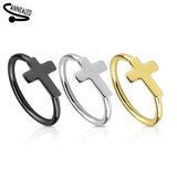 Cross Nose Hoop (Gold)