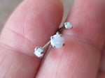 White Pronged Opal Piercing 18G or 16G