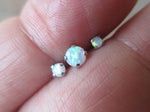 White Pronged Opal Piercing 18G or 16G