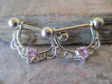 Filigree Crystal Gem Nipple Shields (Purple)