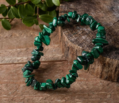 Stone Chip Bracelet (Malachite)