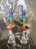 Silver Buddha Chakra Crystal Earrings