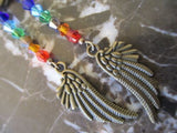 Wings Chakra Crystal Earrings (Bronze)