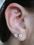 Gold Gems Rook or Eyebrow Curve