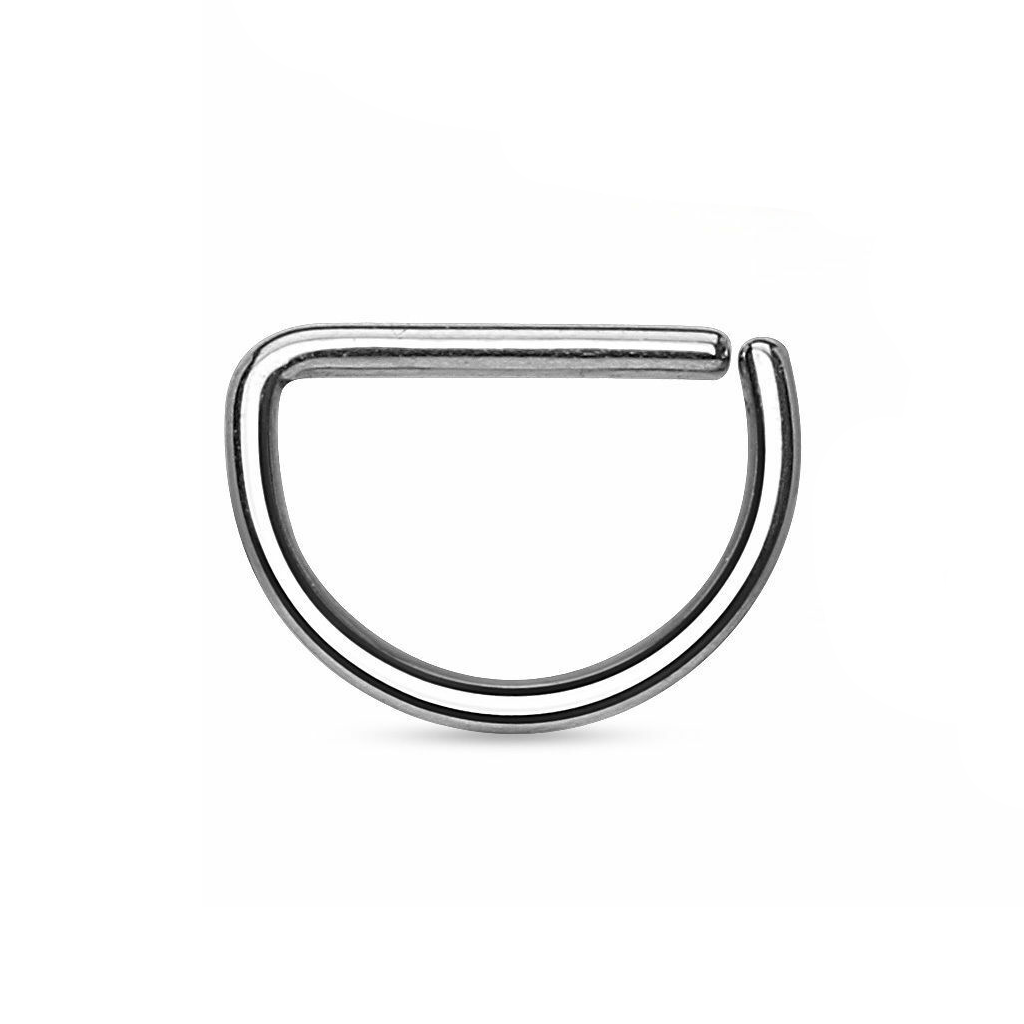 2PCS Surgical Steel D Shape Fake Nose Rings Chip Hoop Nostril Piercings 18G  20G | eBay