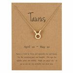 Gold Zodiac Sign Necklace (Taurus)