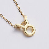 Gold Zodiac Sign Necklace (Taurus)