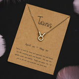 Gold Zodiac Sign Necklace (Taurus)