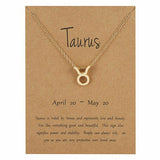 Gold Zodiac Sign Necklace (Taurus)